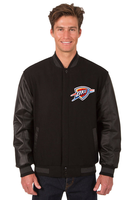 Oklahoma City Thunder Reversible Wool and Leather Jacket