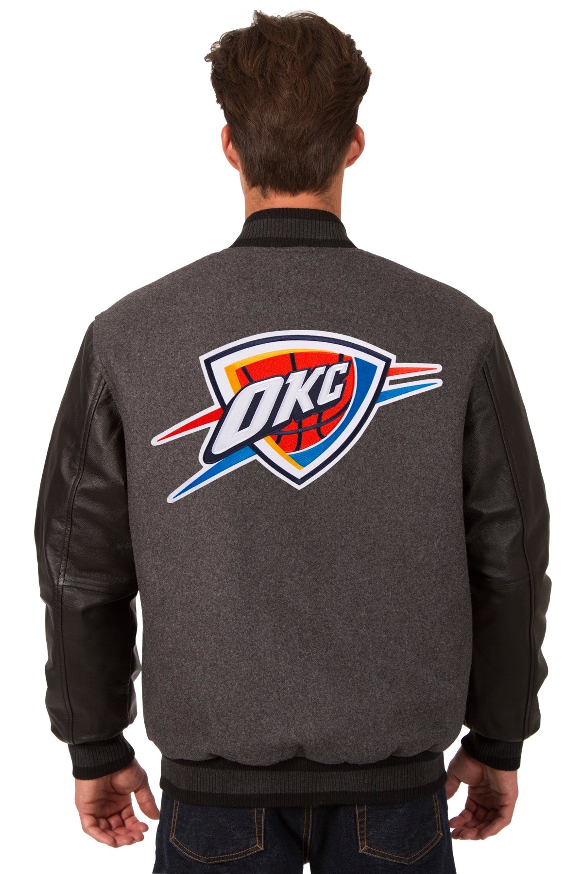 Oklahoma City Thunder Reversible Wool and Leather Jacket