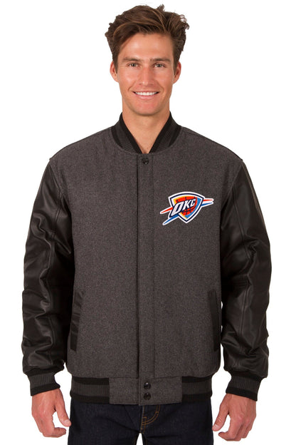 Oklahoma City Thunder Reversible Wool and Leather Jacket