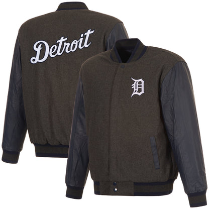 Detroit Tigers Reversible Wool and Leather Jacket