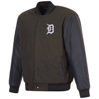 Detroit Tigers Reversible Wool and Leather Jacket