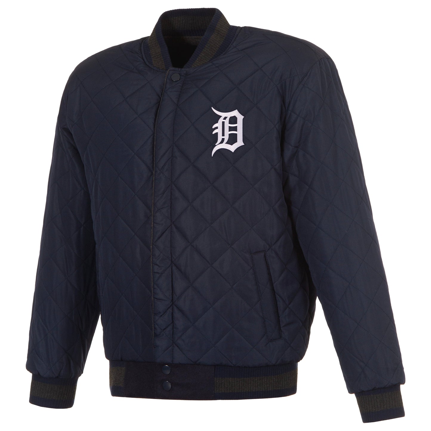 Detroit Tigers Reversible Wool and Leather Jacket