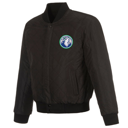 Minnesota Timberwolves Reversible Wool and Leather Jacket