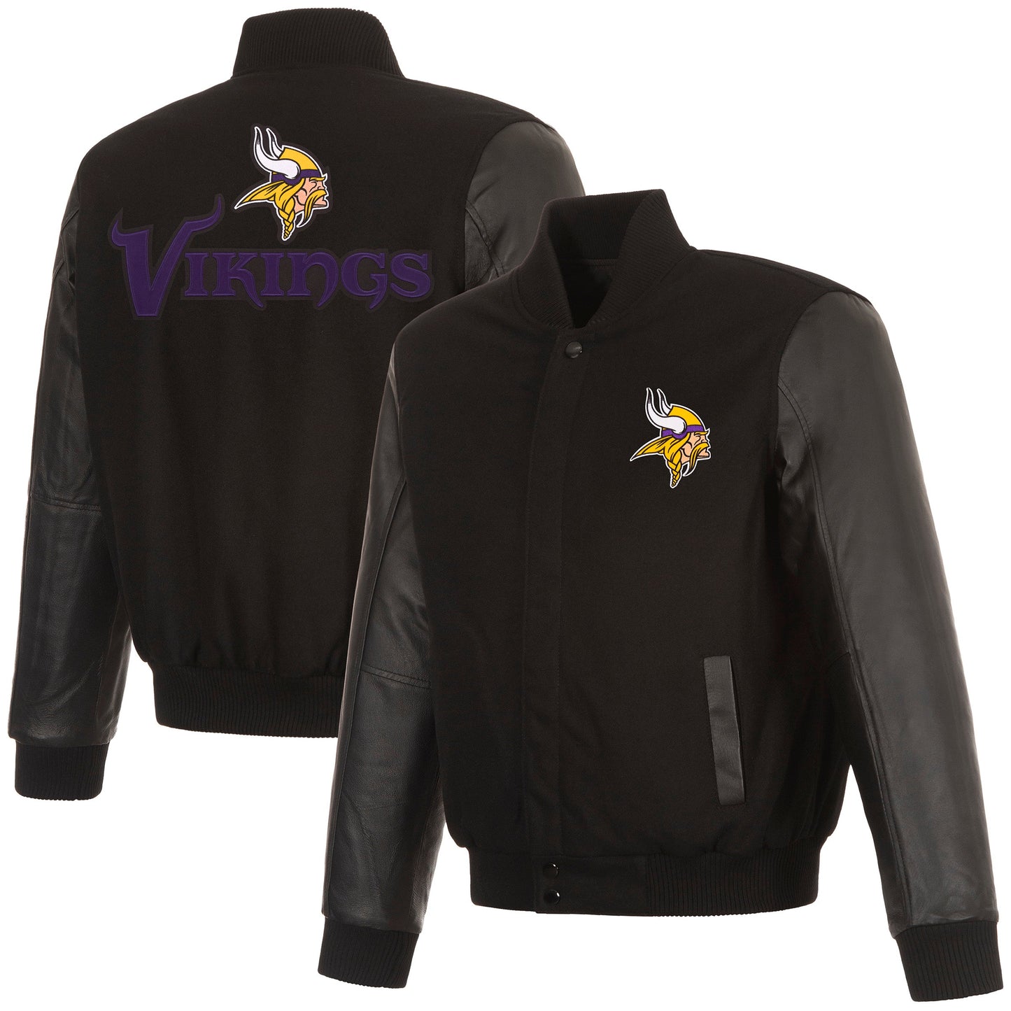 Minnesota Vikings Reversible Wool and Leather Jacket