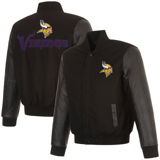 Minnesota Vikings Reversible Wool and Leather Jacket