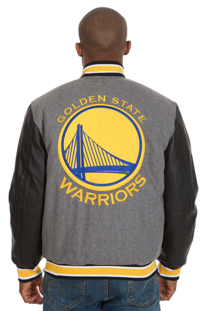 Golden State Warriors Reversible Wool Jacket with Faux Leather Sleeves