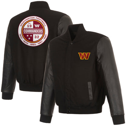 Washington Commanders Reversible Wool and Leather Jacket