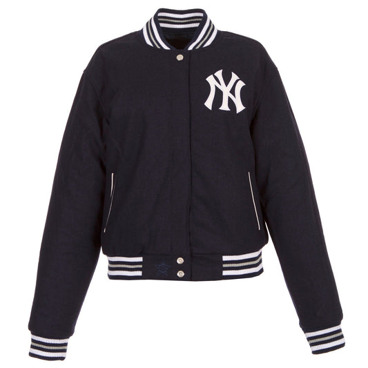 New York Yankees Ladies Reversible Wool Jacket